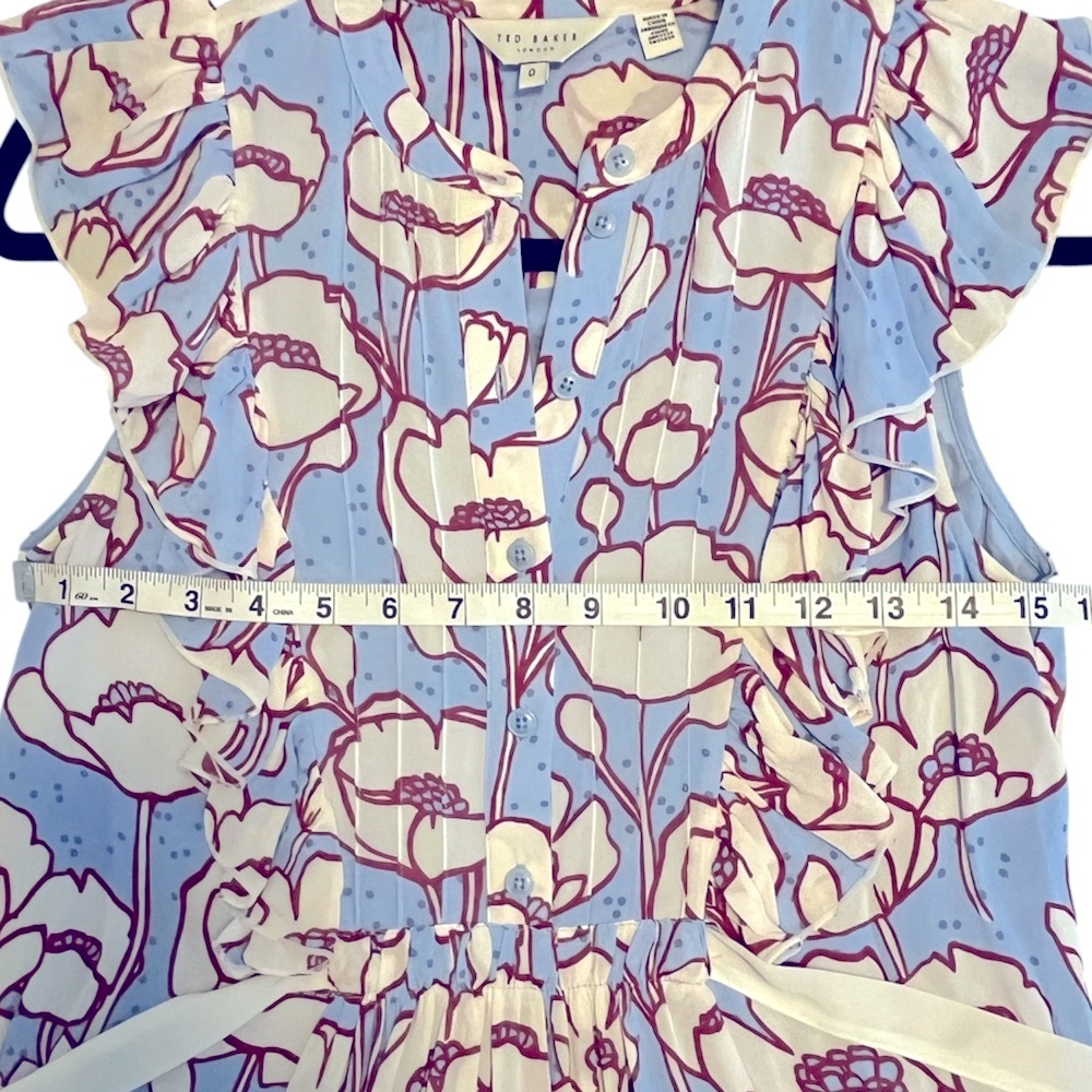 Ted Baker Blue Floral Tindraa Tie Midi Dress in Croatia Pattern Cottagecore - Picture 11 of 14